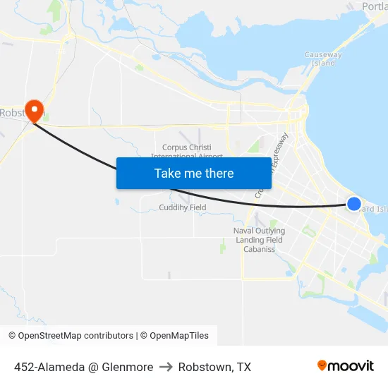 452-Alameda  @  Glenmore to Robstown, TX map