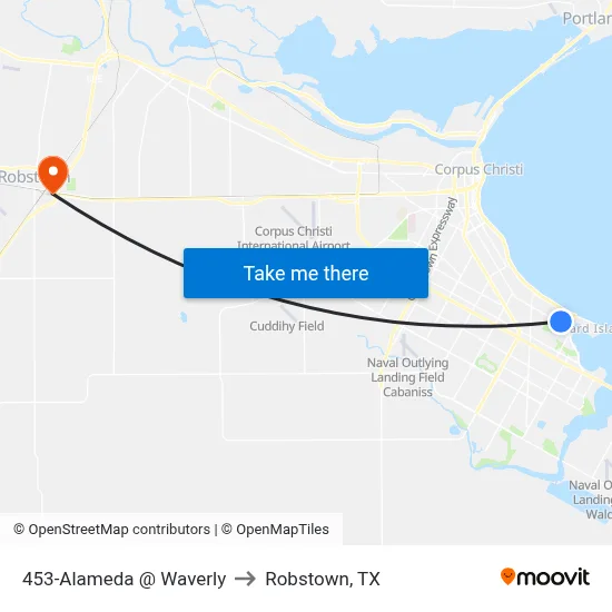453-Alameda  @  Waverly to Robstown, TX map
