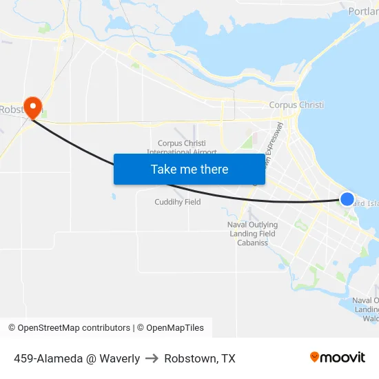 459-Alameda  @  Waverly to Robstown, TX map