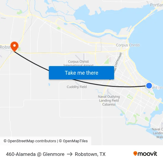 460-Alameda  @  Glenmore to Robstown, TX map