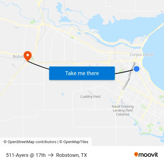 511-Ayers  @  17th to Robstown, TX map