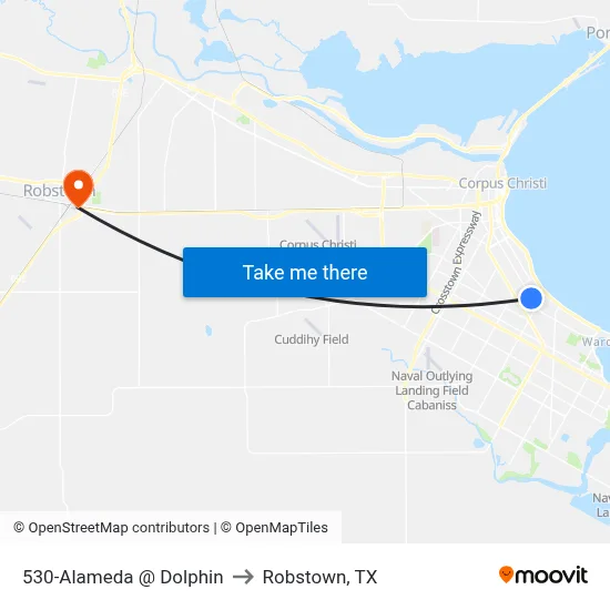 530-Alameda  @  Dolphin to Robstown, TX map