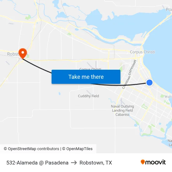 532-Alameda  @  Pasadena to Robstown, TX map