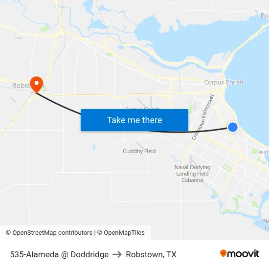 535-Alameda @ Doddridge to Robstown, TX map
