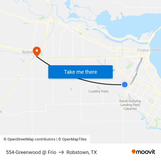 554-Greenwood @ Frio to Robstown, TX map