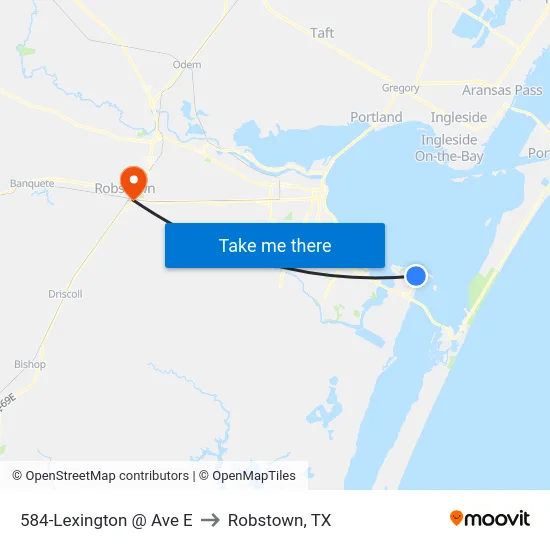 584-Lexington @ Ave E to Robstown, TX map