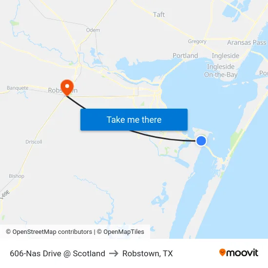 606-Nas Drive @ Scotland to Robstown, TX map