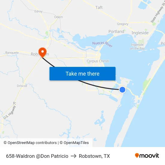 658-Waldron @Don Patricio to Robstown, TX map