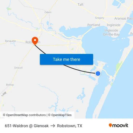 651-Waldron @ Glenoak to Robstown, TX map