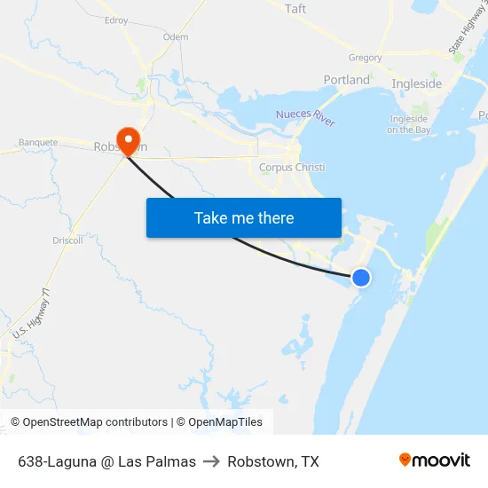 638-Laguna @ Las Palmas to Robstown, TX map