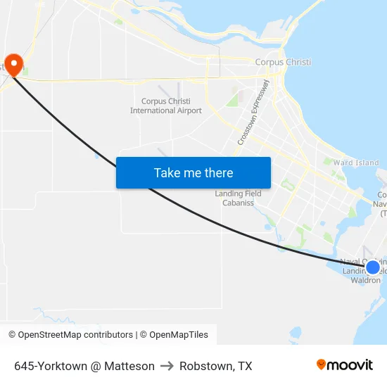 645-Yorktown @ Matteson to Robstown, TX map
