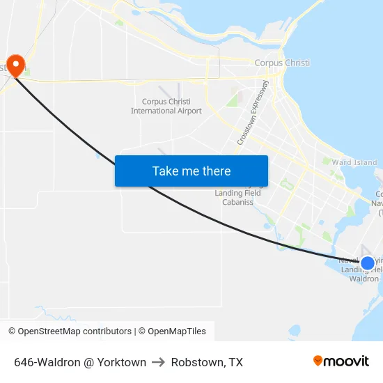 646-Waldron @ Yorktown to Robstown, TX map