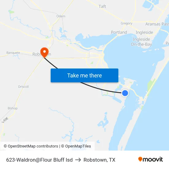 623-Waldron@Flour Bluff Isd to Robstown, TX map