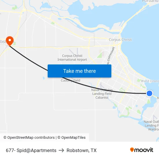 677- Spid@Apartments to Robstown, TX map