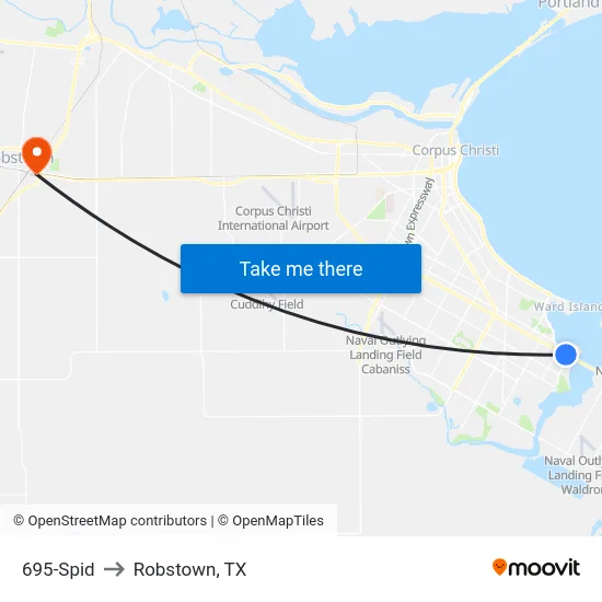 695-Spid to Robstown, TX map