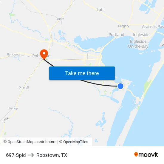 697-Spid to Robstown, TX map