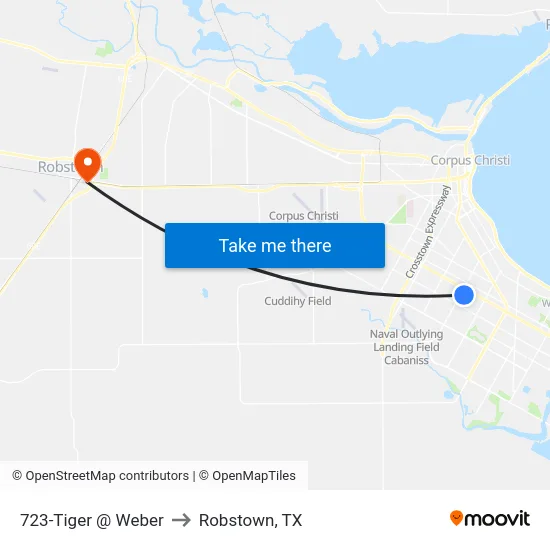 723-Tiger @ Weber to Robstown, TX map