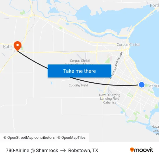 780-Airline @ Shamrock to Robstown, TX map
