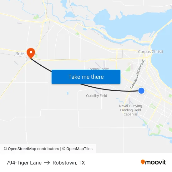 794-Tiger Lane to Robstown, TX map