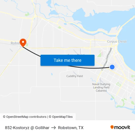 852-Kostoryz @ Gollihar to Robstown, TX map