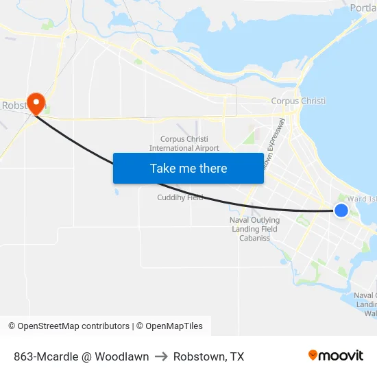863-Mcardle  @  Woodlawn to Robstown, TX map