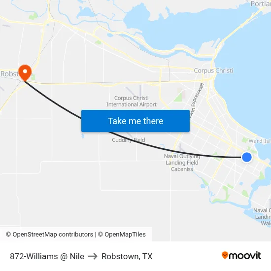 872-Williams @ Nile to Robstown, TX map