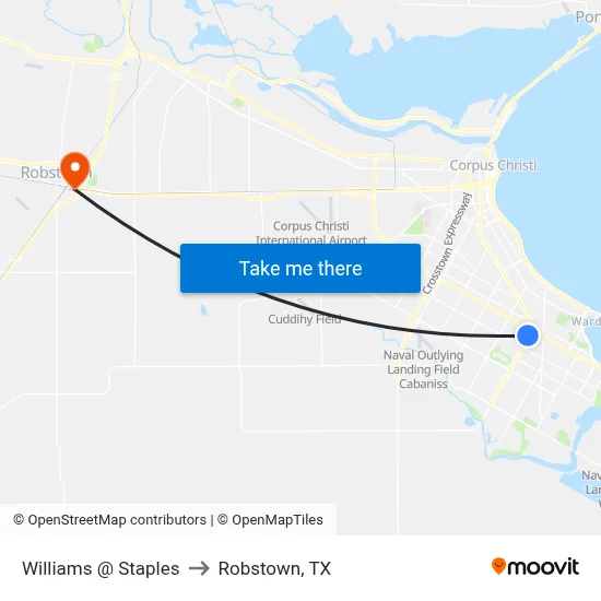 Williams @ Staples to Robstown, TX map