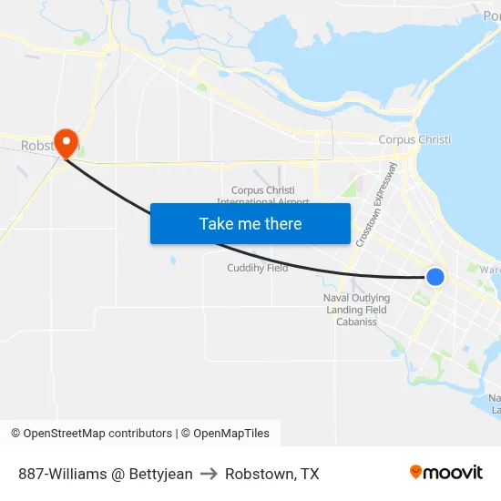 887-Williams @ Bettyjean to Robstown, TX map