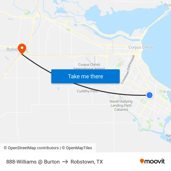 888-Williams @ Burton to Robstown, TX map