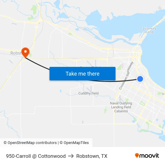 950-Carroll @ Cottonwood to Robstown, TX map