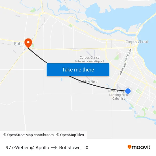 977-Weber @ Apollo to Robstown, TX map