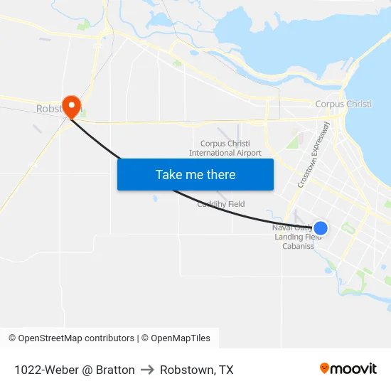 1022-Weber @ Bratton to Robstown, TX map