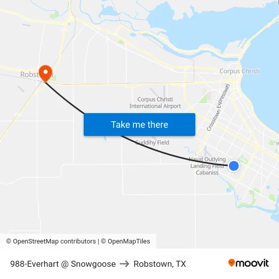 988-Everhart @ Snowgoose to Robstown, TX map