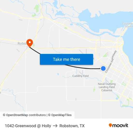 1042-Greenwood @ Holly to Robstown, TX map
