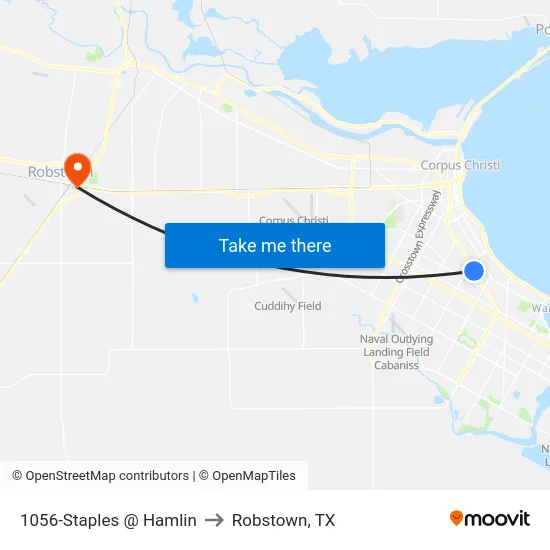 1056-Staples @ Hamlin to Robstown, TX map
