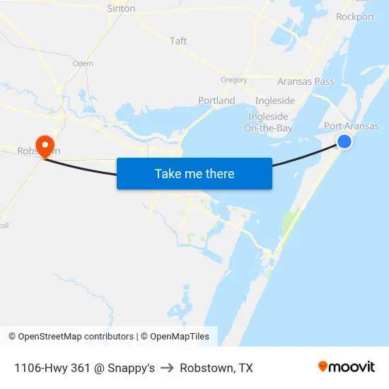 1106-Hwy 361 @ Snappy's to Robstown, TX map