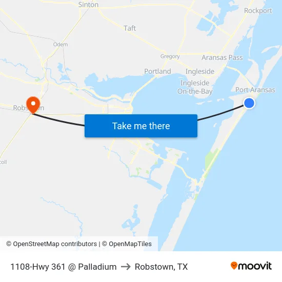 1108-Hwy 361 @ Palladium to Robstown, TX map