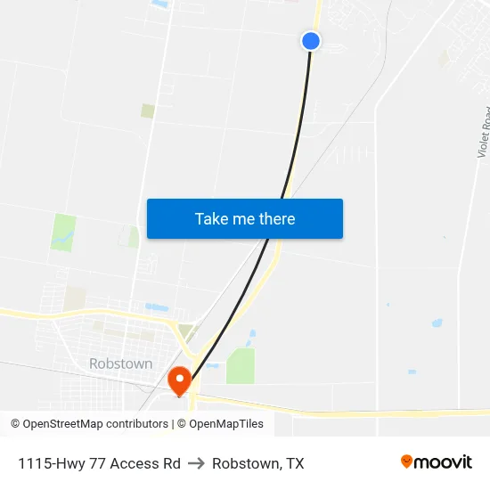 1115-Hwy 77 Access Rd to Robstown, TX map