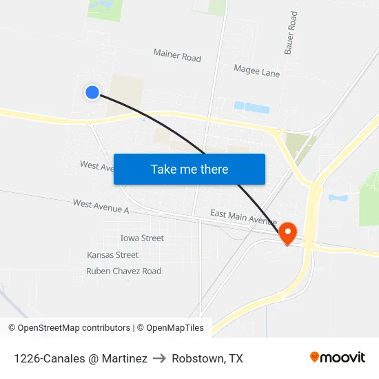 1226-Canales @ Martinez to Robstown, TX map
