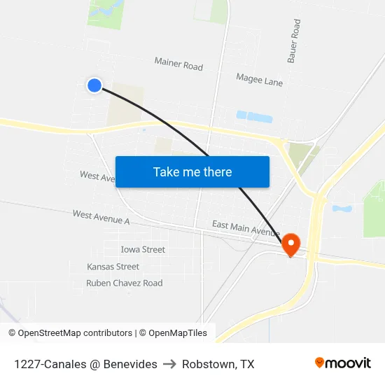 1227-Canales @ Benevides to Robstown, TX map