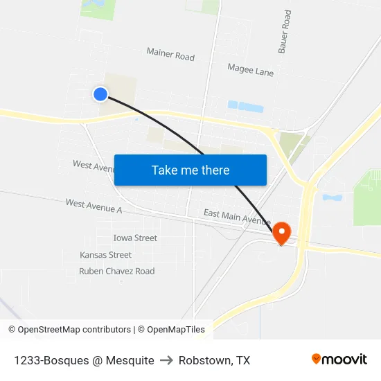 1233-Bosques @ Mesquite to Robstown, TX map