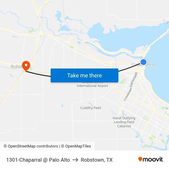 1301-Chaparral @ Palo Alto to Robstown, TX map