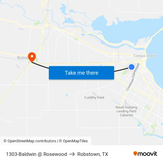 1303-Baldwin @ Rosewood to Robstown, TX map