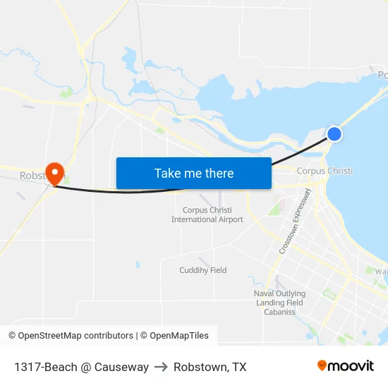 1317-Beach @ Causeway to Robstown, TX map