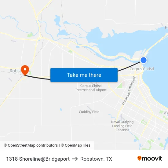 1318-Shoreline@Bridgeport to Robstown, TX map