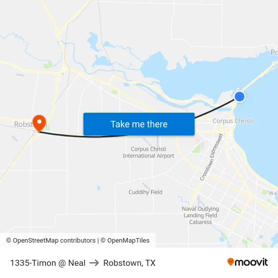 1335-Timon @ Neal to Robstown, TX map