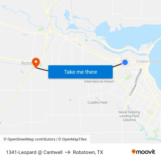 1341-Leopard @ Cantwell to Robstown, TX map