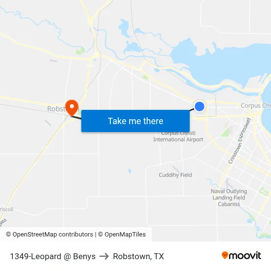 1349-Leopard @ Benys to Robstown, TX map