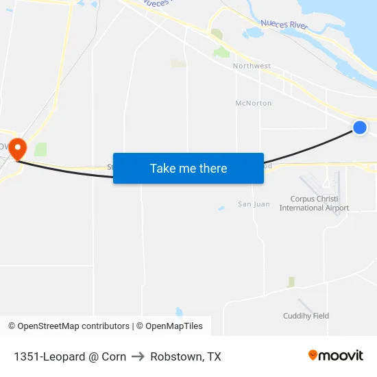 1351-Leopard @ Corn to Robstown, TX map