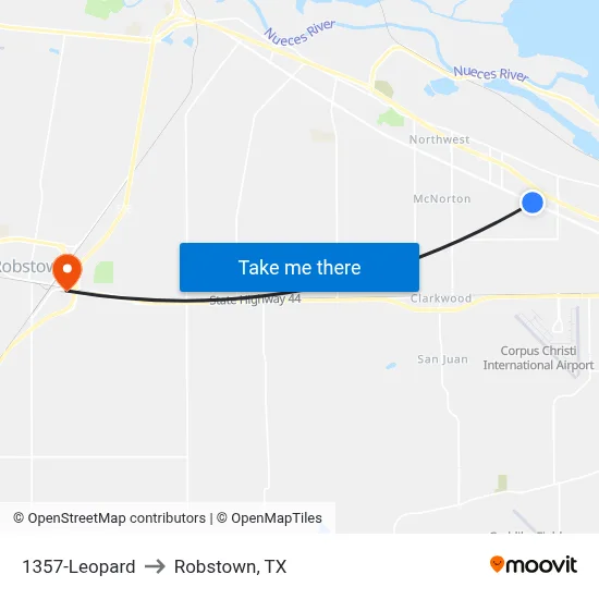 1357-Leopard to Robstown, TX map
